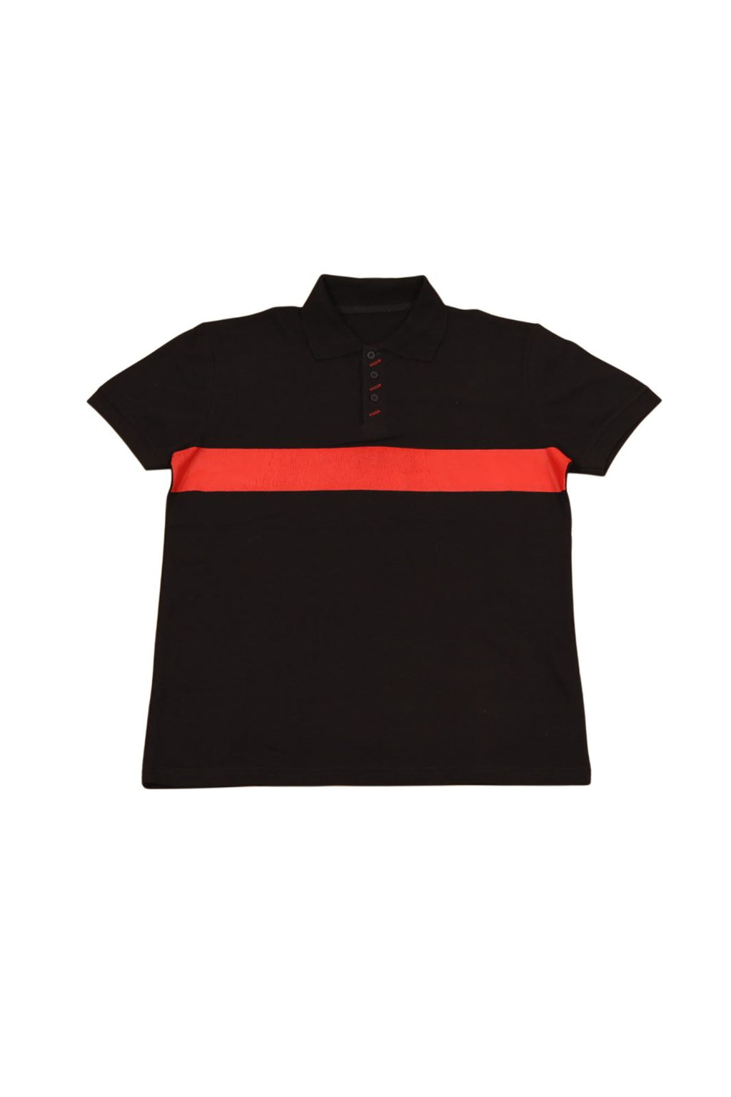 POLO BANDA negro rojo