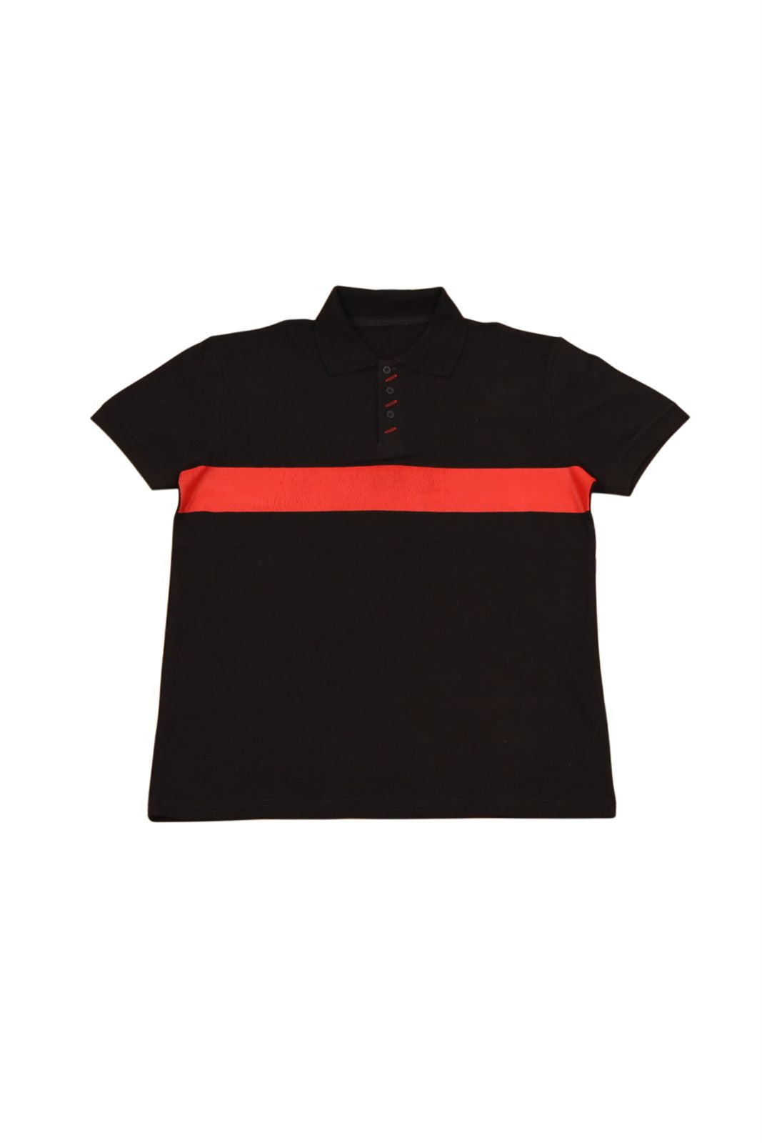 POLO BANDA negro rojo